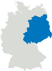 Karte von Ostdeutschland